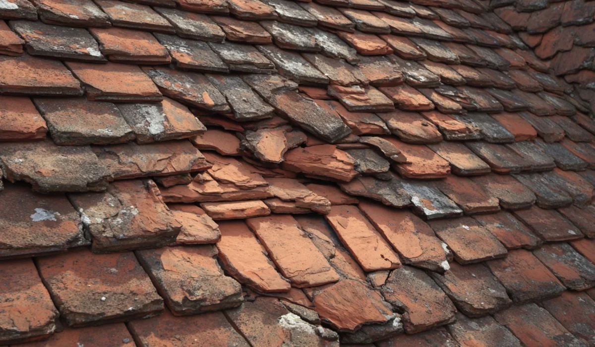 roof tiles slip or crack