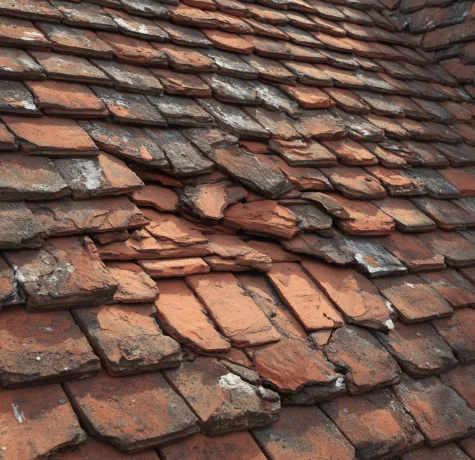 roof tiles slip or crack